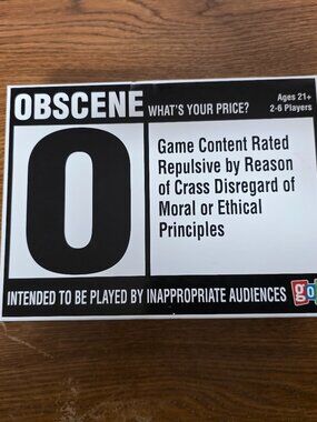 Card Game Obscene - What's Your Price - New - For Ages 21+  and 2 to 6 Players